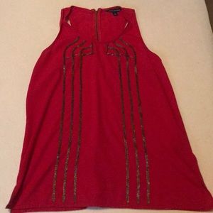 Beaded tank top with zipper in the back